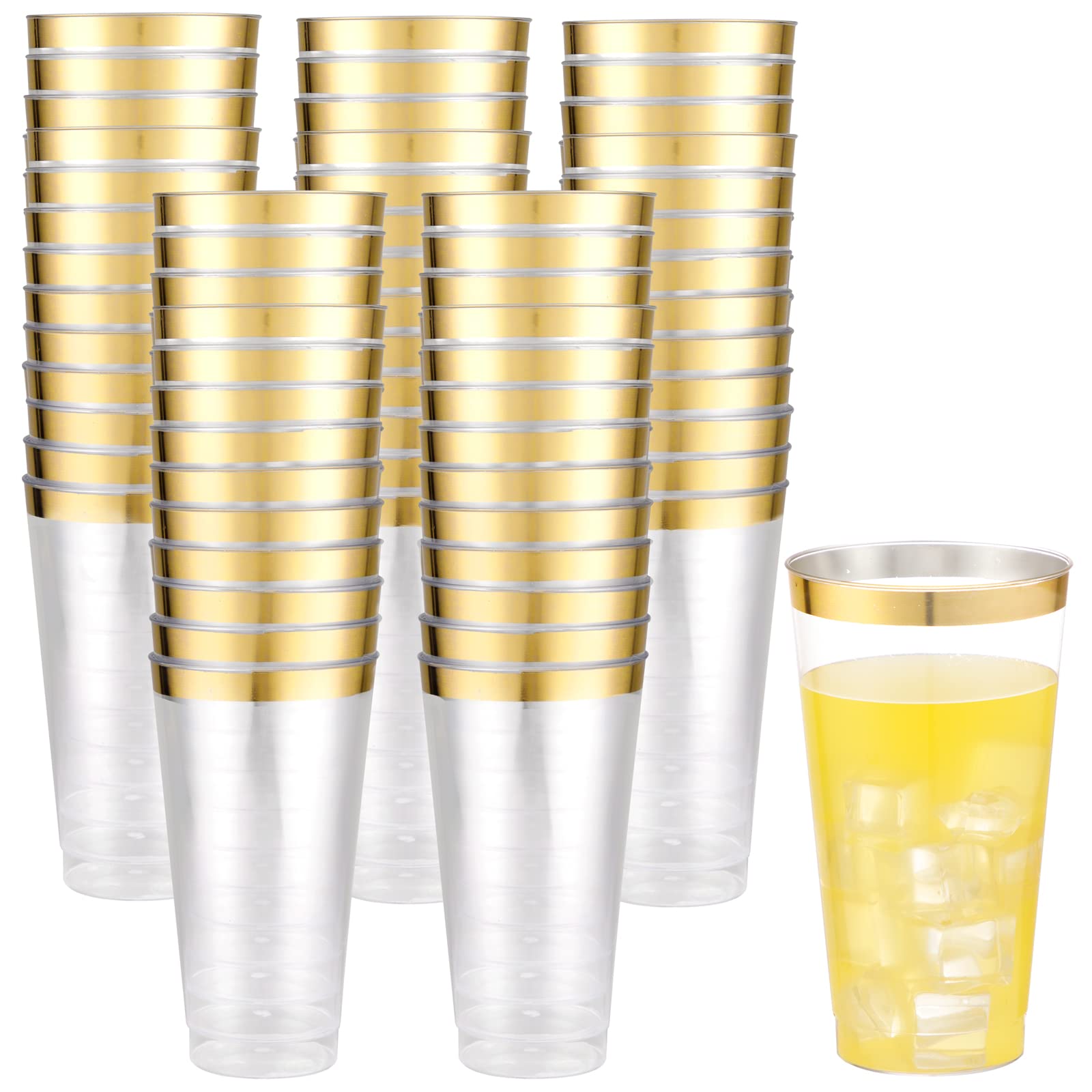 Amazon.com: LIYH 100 Pcs Gold Plastic Cups - 16 oz Clear and Amazon.com: LIYH 100 Pcs Gold Plastic Cups - 16 oz Clear and